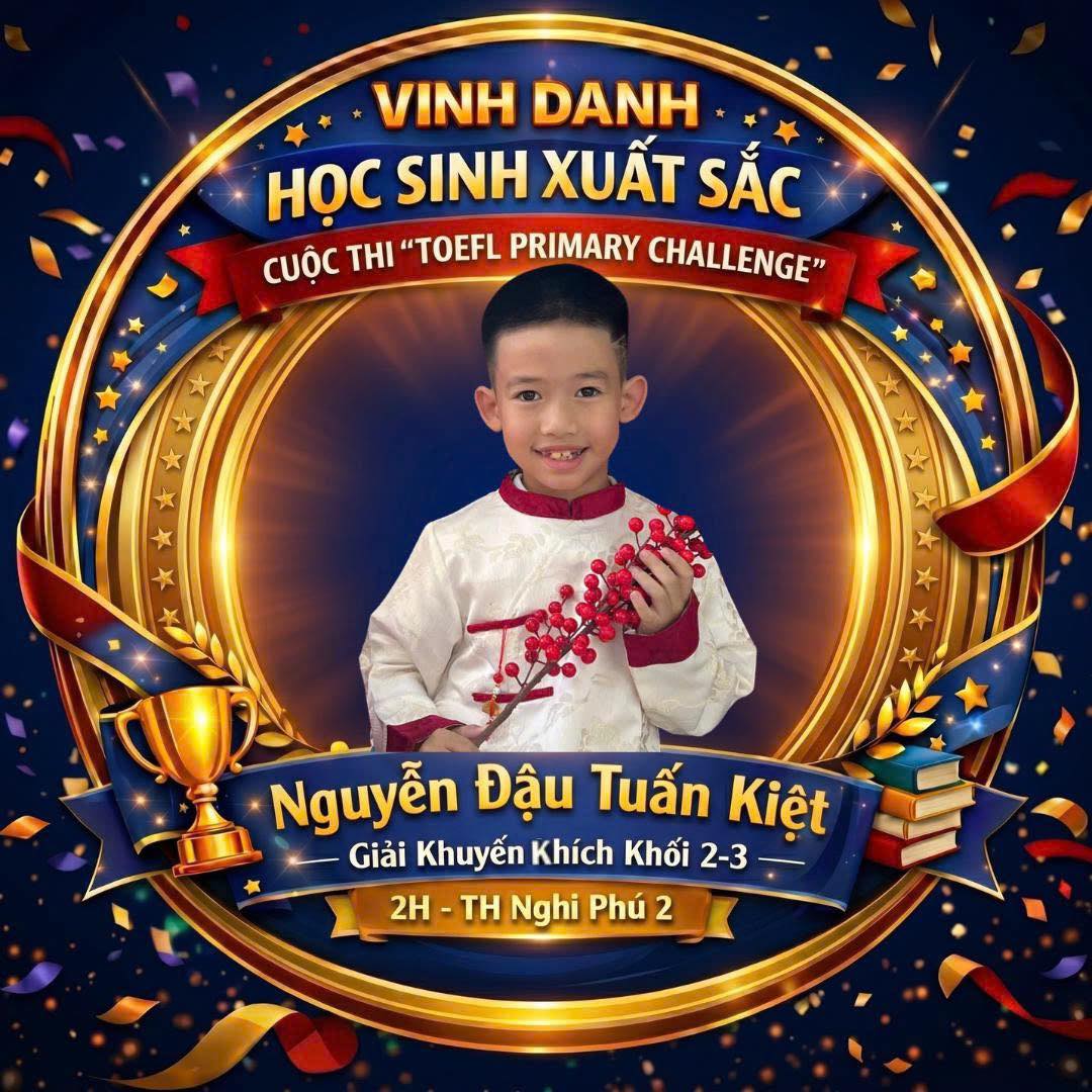 🎉 Chúc mừng các em đạt thành tích cao trong kỳ thi TOEFL PRIMARY CHALLLENGE CẤP TỈNH NĂM HỌC 2025 - 2026 🎉