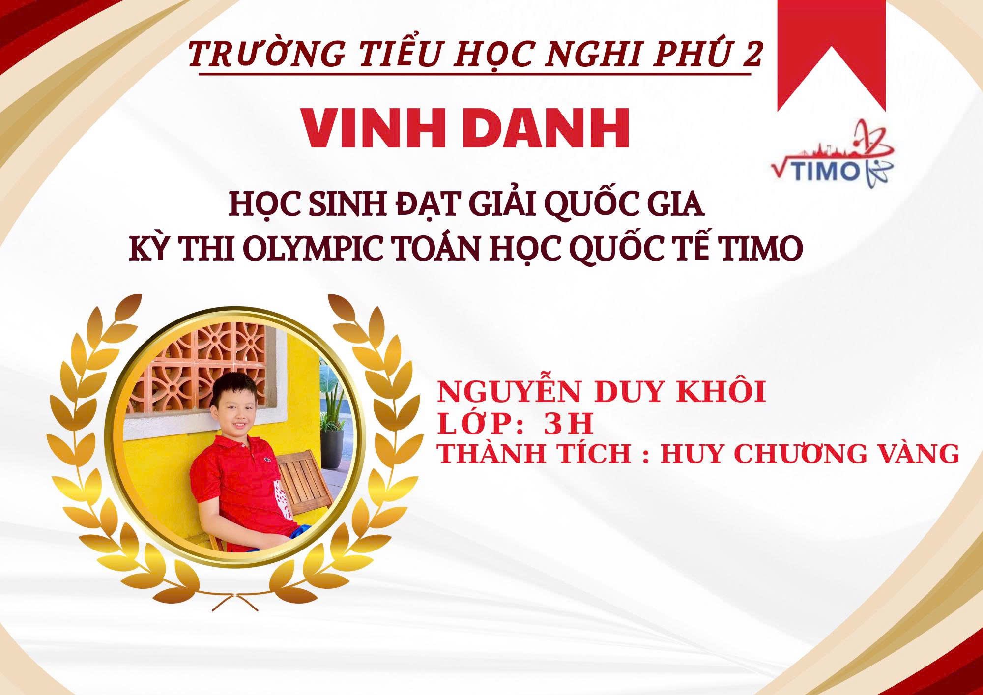 🌟NIỀM TỰ HÀO TRÍ TUỆ – NGHI PHÚ 2 TỎA SÁNG🌟 🌺Tháng 12, tháng ghi dấu những thành quả ngọt ngào sau hành trình nỗ lực bền bỉ, Trường Tiểu học Nghi Phú 2 hân hoan đón nhận những thành tích xuất sắc của các em học sinh tại cuộc thi Toán Quốc tế.