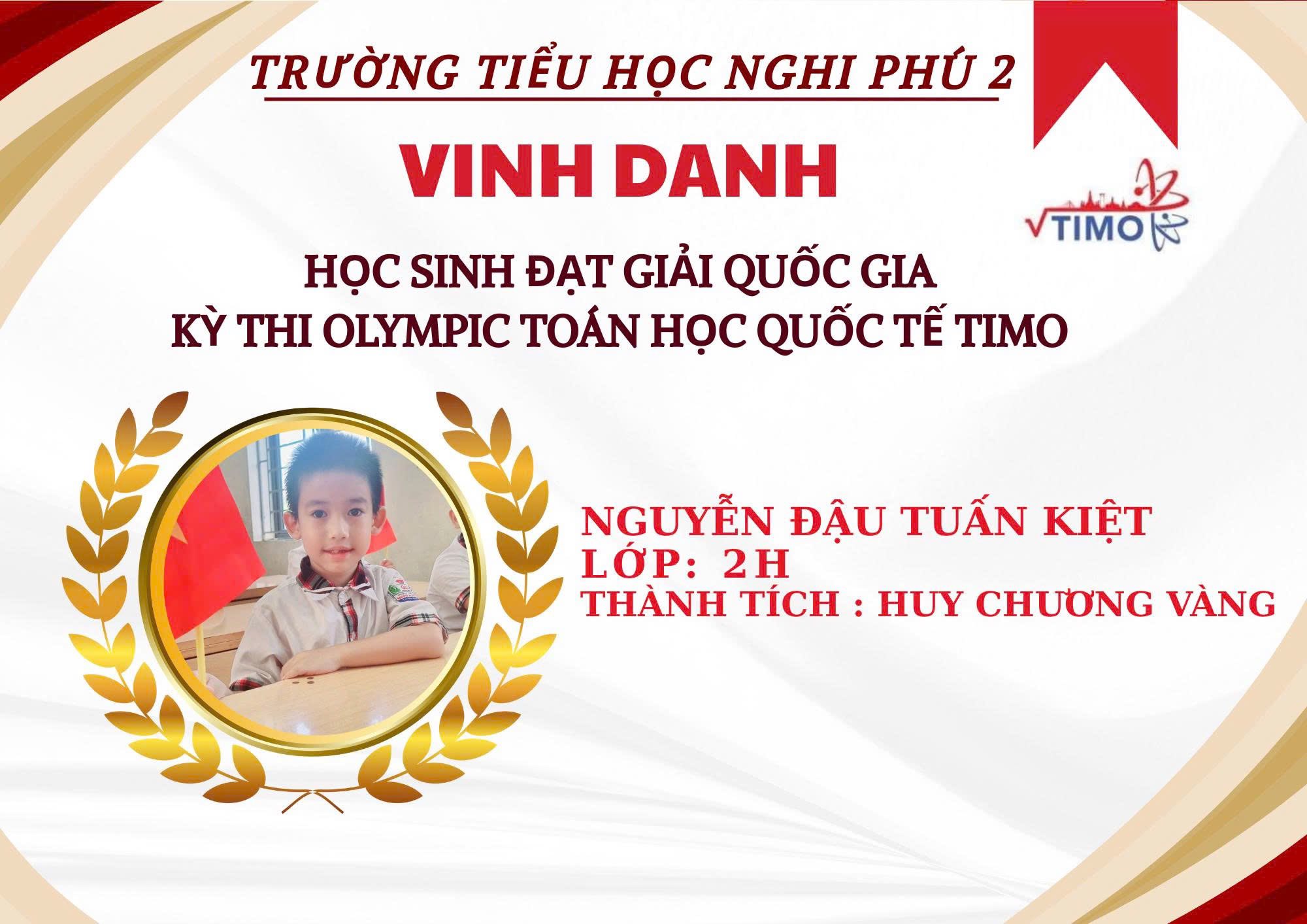 🌟NIỀM TỰ HÀO TRÍ TUỆ – NGHI PHÚ 2 TỎA SÁNG🌟 🌺Tháng 12, tháng ghi dấu những thành quả ngọt ngào sau hành trình nỗ lực bền bỉ, Trường Tiểu học Nghi Phú 2 hân hoan đón nhận những thành tích xuất sắc của các em học sinh tại cuộc thi Toán Quốc tế.