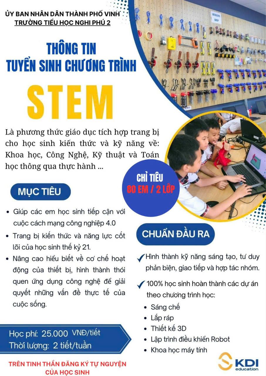 Thông tin tuyển sinh trường TH Nghi Phú 2