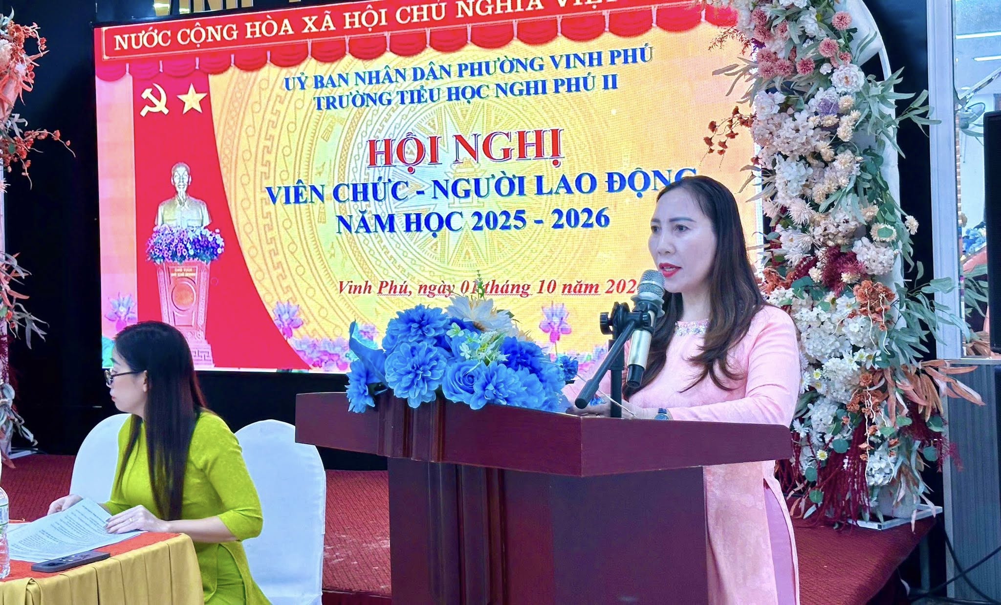 TRƯỜNG TIỂU HỌC NGHI PHÚ 2 TỔ CHỨC THÀNH CÔNG HỘI NGHỊ VIÊN CHỨC, NGƯỜI LAO ĐỘNG NĂM HỌC 2025 - 2026