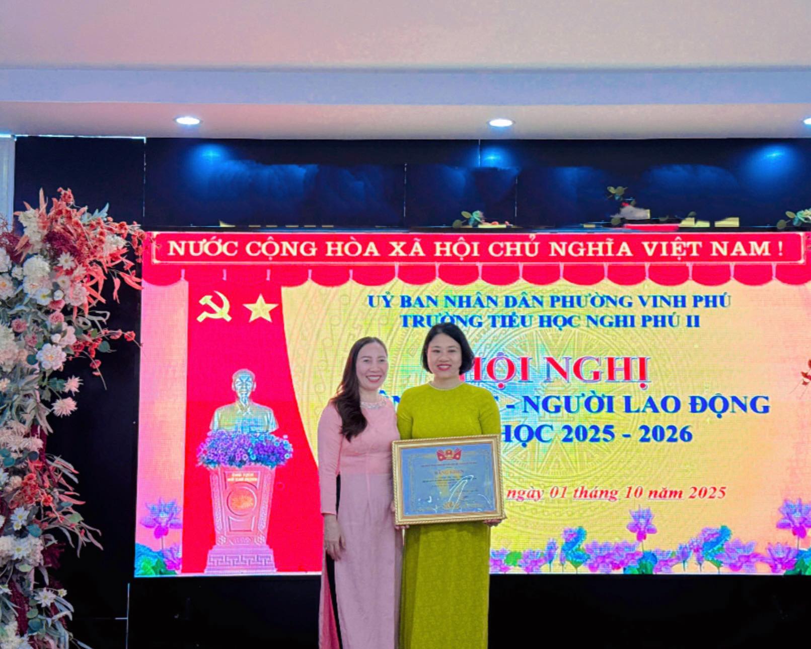 TRƯỜNG TIỂU HỌC NGHI PHÚ 2 TỔ CHỨC THÀNH CÔNG HỘI NGHỊ VIÊN CHỨC, NGƯỜI LAO ĐỘNG NĂM HỌC 2025 - 2026