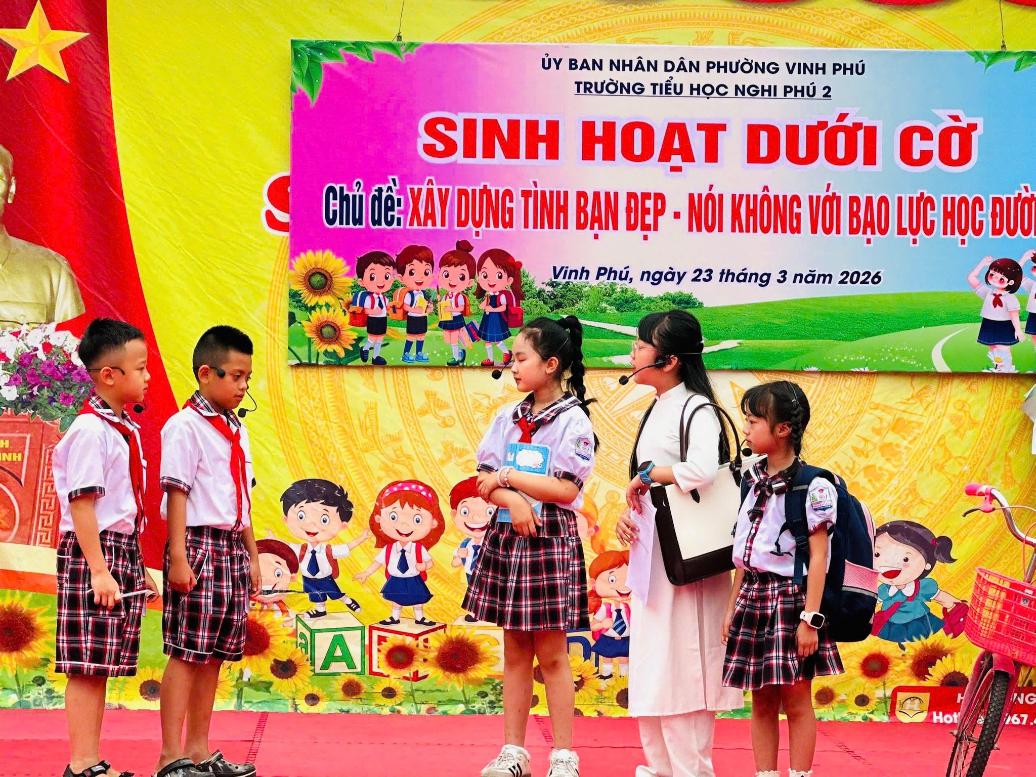 🌺SINH HOẠT DƯỚI CỜ – CHỦ ĐỀ “XÂY DỰNG TÌNH BẠN ĐẸP – NÓI KHÔNG VỚI BẠO LỰC HỌC ĐƯỜNG”🌺