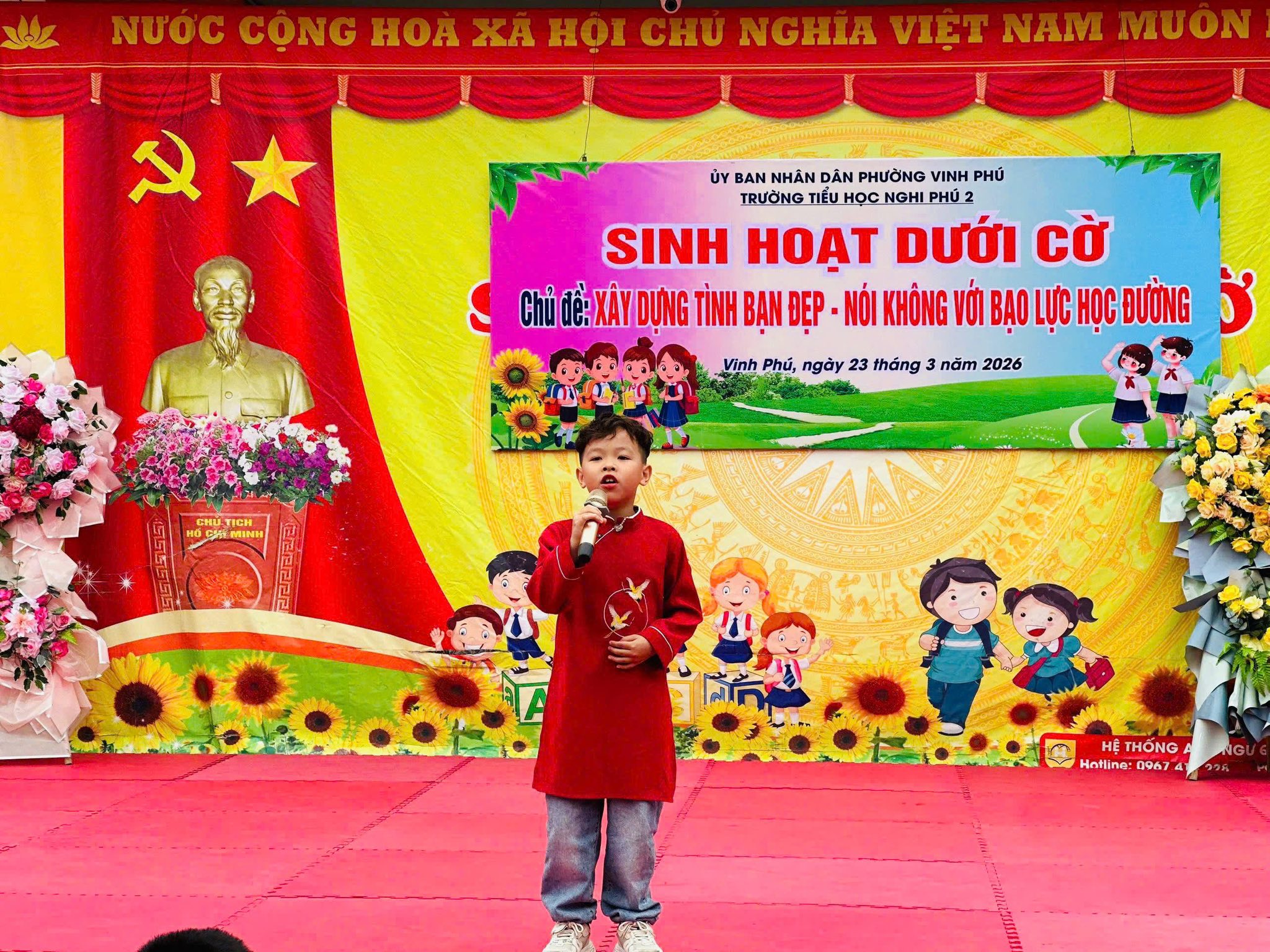 🌺SINH HOẠT DƯỚI CỜ – CHỦ ĐỀ “XÂY DỰNG TÌNH BẠN ĐẸP – NÓI KHÔNG VỚI BẠO LỰC HỌC ĐƯỜNG”🌺